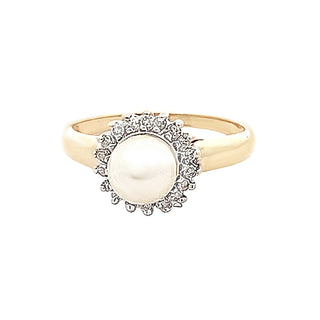 Vintage pearl halo ring