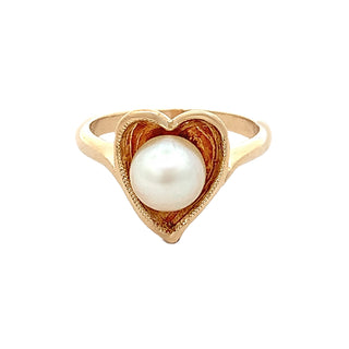 Pearl heart ring