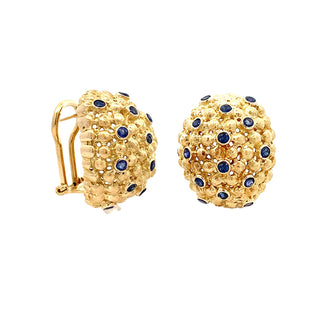 Sapphire dome earrings