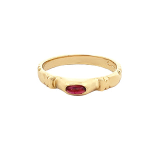 Cab garnet ring