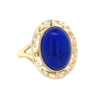 Lapis Greek key ring