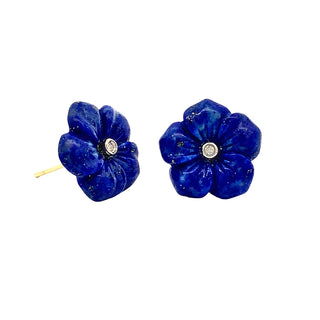 Lapis flower earrings