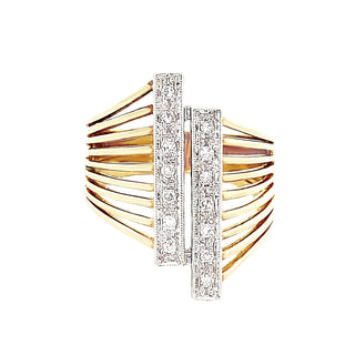 Wide diamond ring