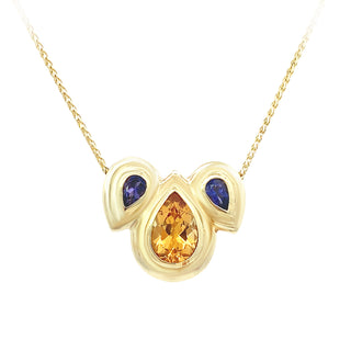 Citrine/iolite necklace
