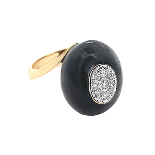 Mod black oval ring