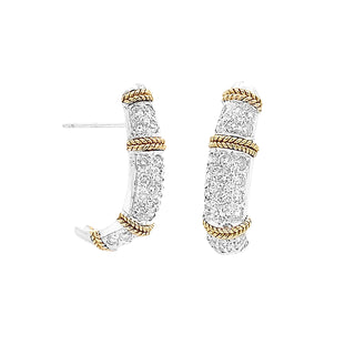 2-tone pave hoops