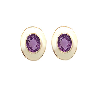 Oval amethyst earrings