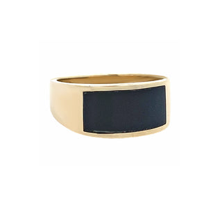 Inlaid onyx ring