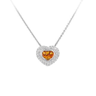 Pave citrine heart