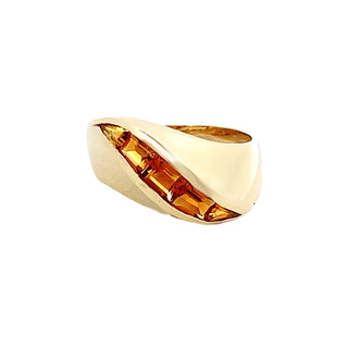 Wavy citrine ring
