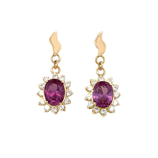 Purple drop earrings