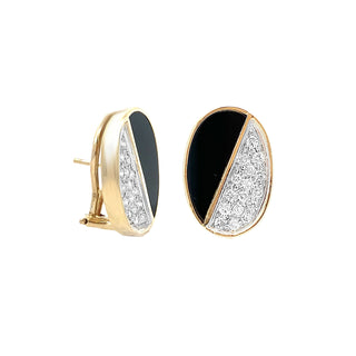 Oval onyx earrings