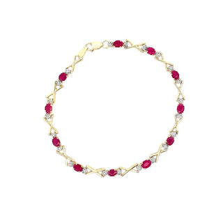 Ruby "X" bracelet