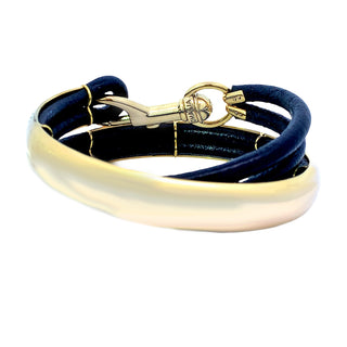 Leather/gold bracelet