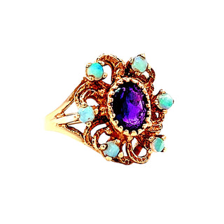 Amethyst/opal ring