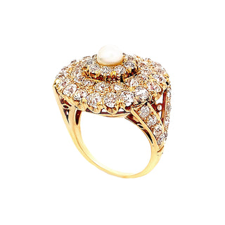 Pearl halo ring