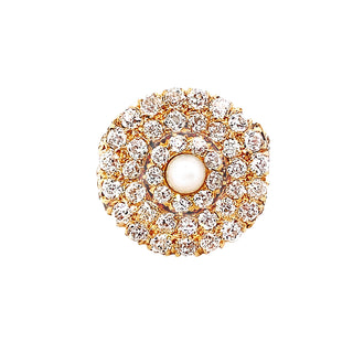 Pearl halo ring
