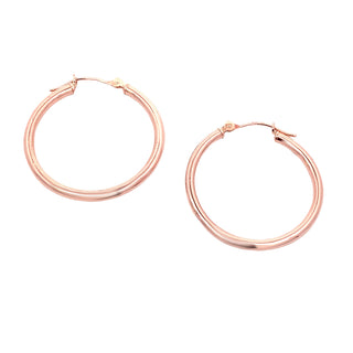 Pink gold hoops