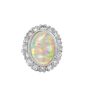 Opal halo ring