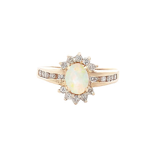Opal halo ring