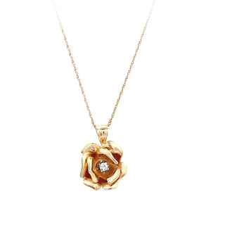 Gold rose pendant