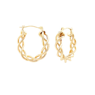 18kt twisty hoops
