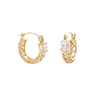 Filigree CZ hoops