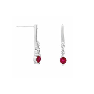 Ruby bar earrings
