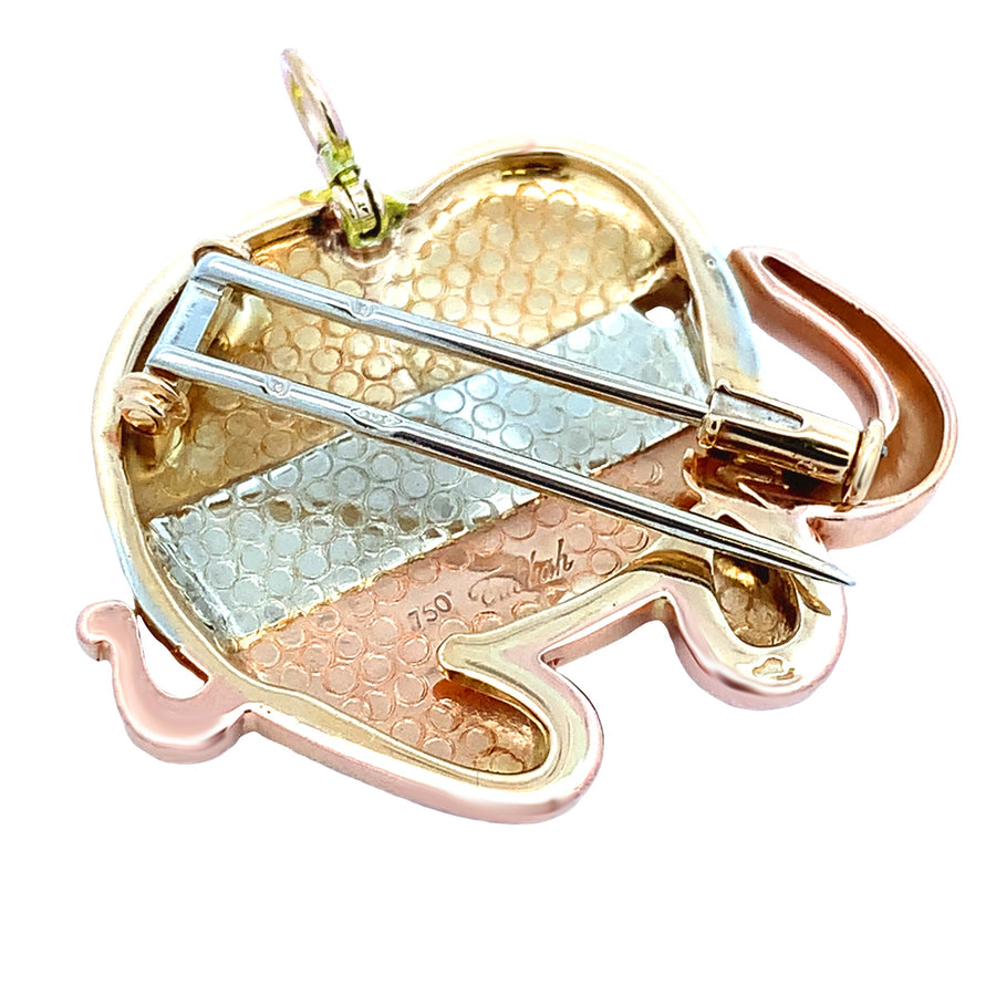 Vintage elephant pin pendant from Braunschweiger Jewelers