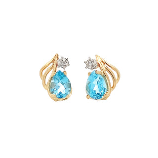 Blue topaz studs