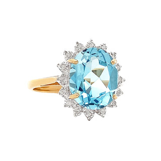 Topaz halo ring