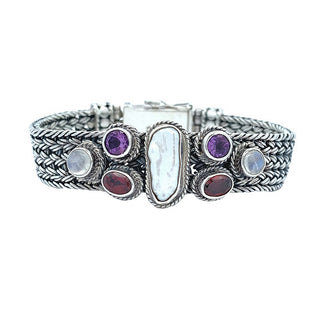 Vintage silver & gem bracelet