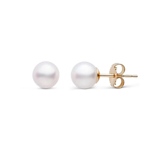 14KY 6MM PEARL STUDS