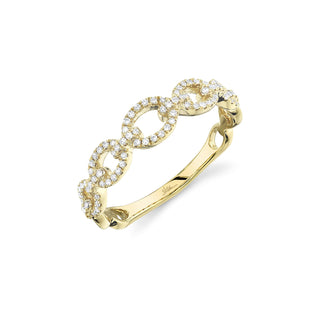 14KY DIAMOND CHAIN LINK RING