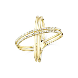 Diamond crisscross ring