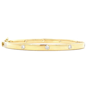 14KY FLUSH-SET DIAMOND BANGLE