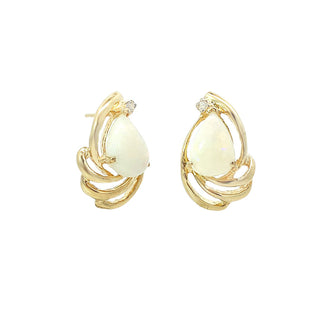 VINTAGE PEAR OPAL EARRINGS