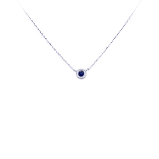 14KW BEZEL-SET SAPPHIRE NECKLACE