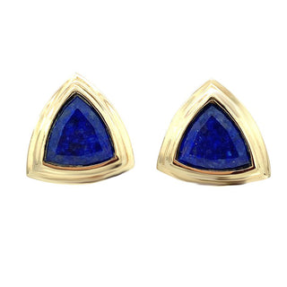 TRIANGLE VINTAGE LAPIS EARRINGS