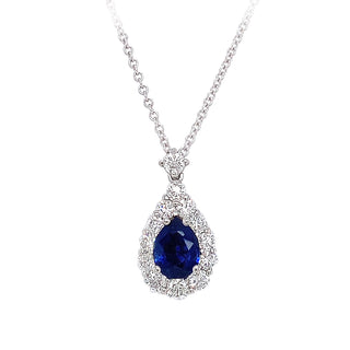 FINE PEAR SAPPHIRE PENDANT