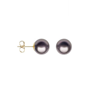 14KY 7MM BLACK PEARL STUDS