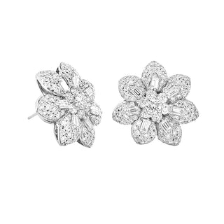 PLATINUM & DIAMOND FLOWER EARRINGS