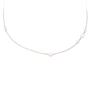 ASYMMETRICAL TIN CUP PEARL NECKLACE