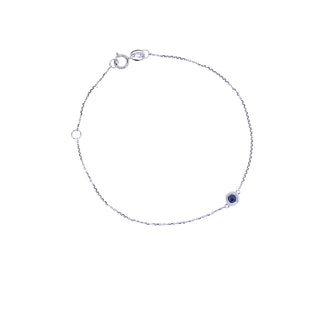 14KW BEZEL-SET SAPPHIRE BRACELET