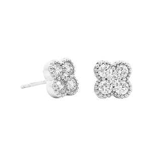 14KW 1CT DIAMOND CLOVER STUDS