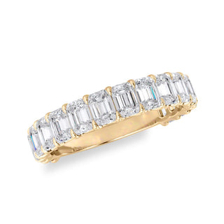 Emerald Cut U Scallop 3/4 Eternity Ring