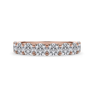 Round Brilliant Cut U Scallop 1/2 Eternity Band