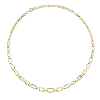 14KY PAVE DIAMOND LINK NECKLACE