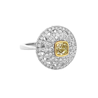 PLATINUM "FLOWER" RING WITH .7