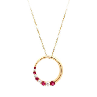 Ruby circle pendant